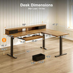 Casaottima 59 Inch Electric L-Shaped Standing Desk - Image 3