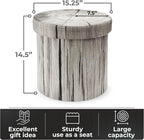 Sorbus Tree Stump Stool, Storage Ottoman 15 Inch Fake Tree Stumps Log Stool - Image 3