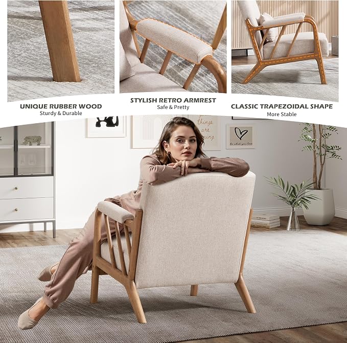 INZOY Mid Century Modern Accent Chair - Image 6