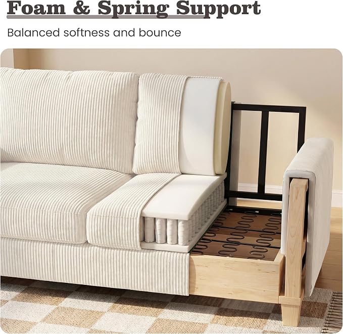 Apicizon 3 Piece Sofa Set 89'' 3-Seat Couch Sofa - Image 5