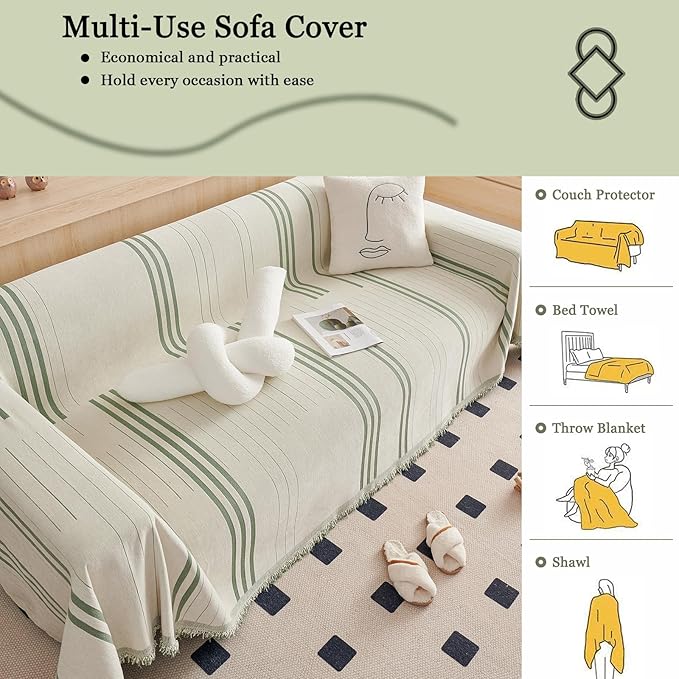 DREAMINGO Couch Cover Washable Chenille Sofa Protector - Image 6