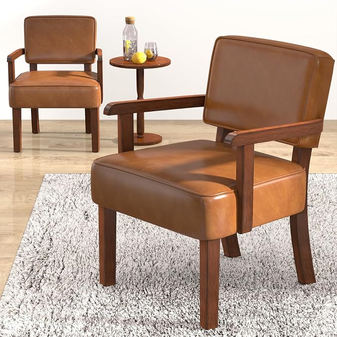 FAGAGA Accent Chair, PU Leather Living Room Chairs Oversize by FAGAGA