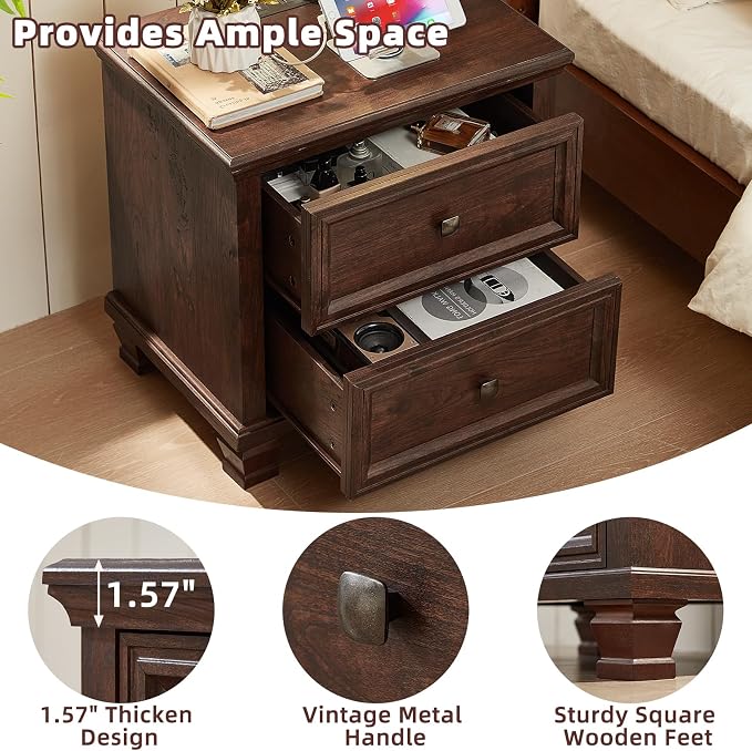 SAVOR LIFE Farmhouse Nightstand - Image 6