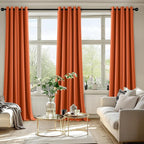 MIULEE Fall Blackout Curtains for Bedroom 2 Panels 40 x 90 Inch Long Orange | - Image 6