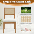 Westice Rattan Dining Chairs Set of 6, Farmhouse Natural Dining Room Chairs - Image 5