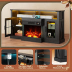 WLIVE 3-Sided Glass Electric Fireplace TV Stand - Image 8