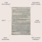 JONATHAN Y Khalil Modern Berber Stripe Cream/Gray Indoor Area Rug, Contemporary - Image 2