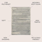 JONATHAN Y Khalil Modern Berber Stripe Cream/Gray Indoor Area Rug, Contemporary - Image 2
