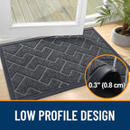 OLANLY Front Door Mat Outside 29.5x17, All-Season Absorbent Rubber Doormat | - Image 4