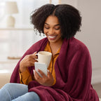 Utopia Bedding Soft Fleece Bed Blanket Twin Size Burgundy | Microfiber Plush - Image 3