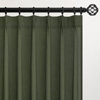 Pleated Linen Curtains 132 Inches Long by Topfinel
