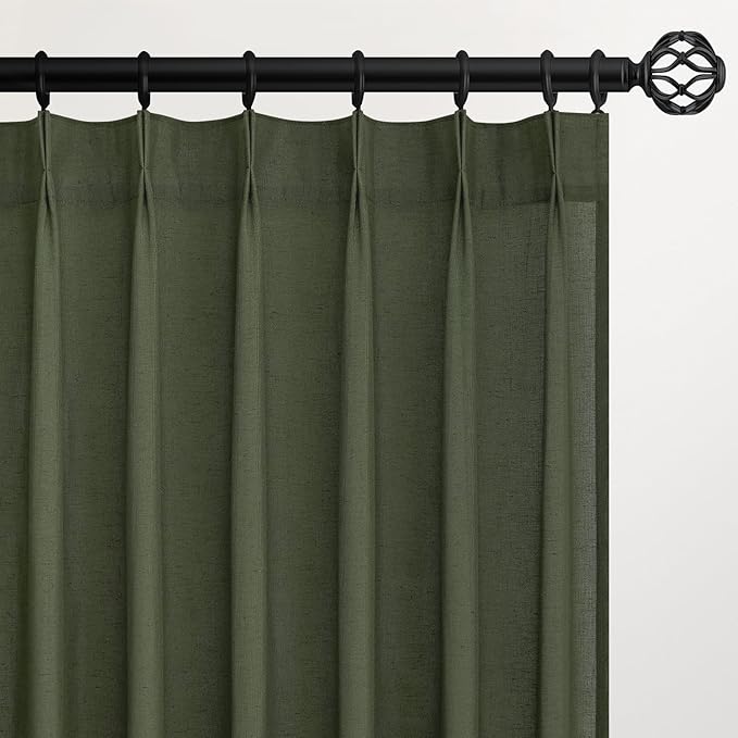 Pinch Pleated 63 Inch Curtains 2 Panels by Topfinel