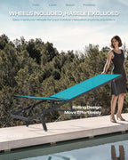 Aluminum Outdoor Lounge Chairs Set of 2, Pool Lounge Chairs - Image 4