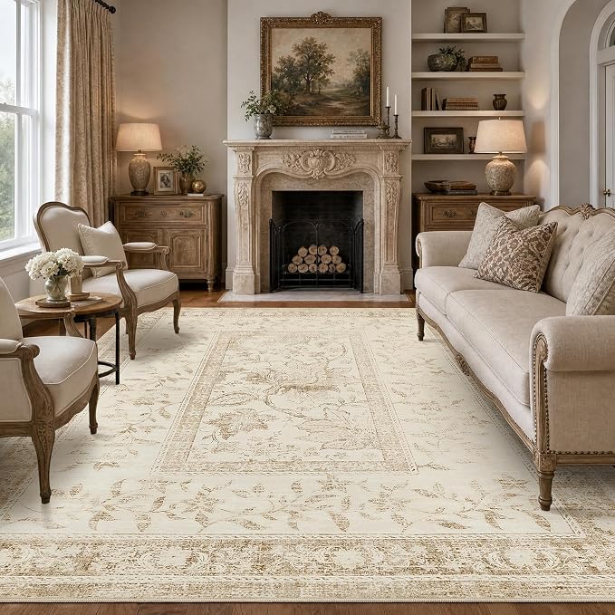 GarveeHome Vintage Beige Area Rug 8x10 by GarveeHome