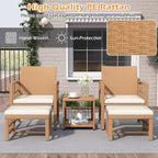 Tangkula 5 Pieces Patio Wicker Conversation Set, Outdoor Furniture Set - Image 4