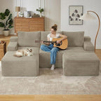 96" Cloud Sectional Couch U-Shaped Chaise - Image 6
