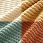 MIULEE Soft Corduroy Decorative Throw Pillow Covers Orange Teal 24x24 | Set of 4 - Image 3