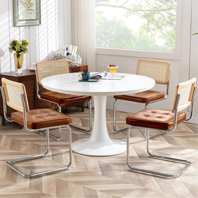 Zesthouse Natural Rattan Dining Chairs Set of 4, Modern Dining Room Chairs by Zesthouse
