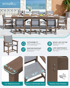 SERWALL 9 Piece Outdoor Dining Set - Image 3