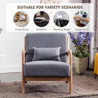ANJ Mid Century Modern Accent Chair, Single Fabric Lounge Reading Armchair - Image 7