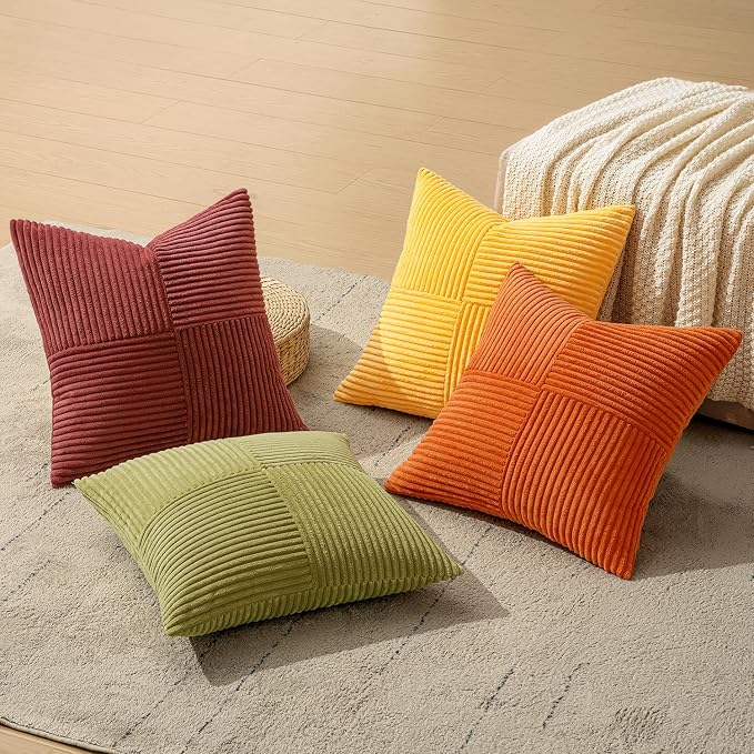 MIULEE Fall Yellow Orange Rust Throw Pillow Covers 18x18 Inch 4 Packs Boho - Image 7