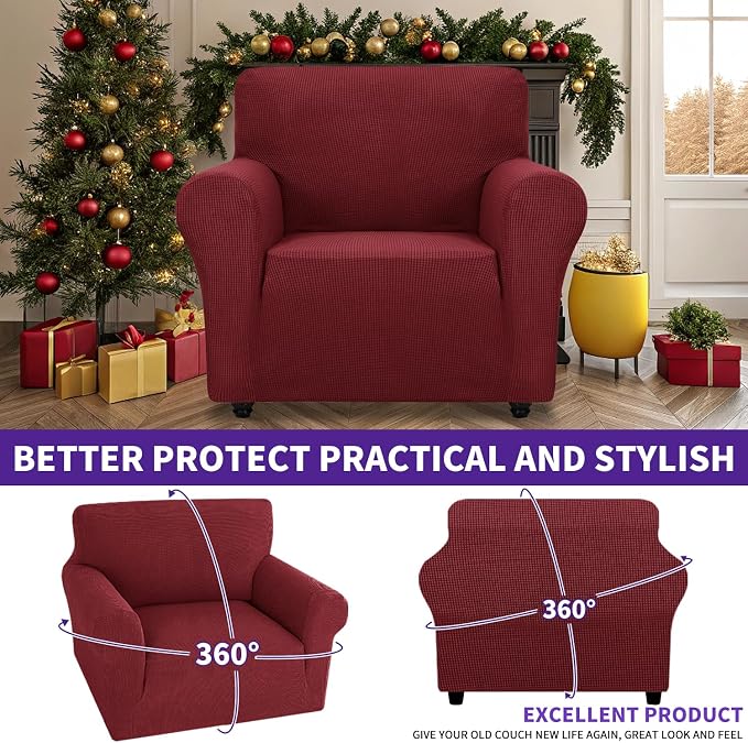ZNSAYOTX Super Stretch Chair Slipcover Universal Sofa Chair Covers - Image 2