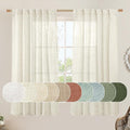 Natural Semi Sheer Linen Curtains 60 Inch, Light Filtering Panels | Neutral by LAMIT