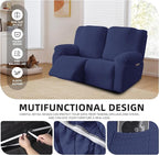 Genina Recliner Loveseat Covers, Stretch Reclining Sofa Covers, 2 Seater Couch - Image 4