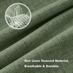 MIULEE 100% Blackout Linen Curtains 42 x 84 Inch Olive Green 2 Panels | Thermal - Image 3