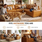 ABCASA Oversized Modular V Shaped Sectional Couches - Image 3