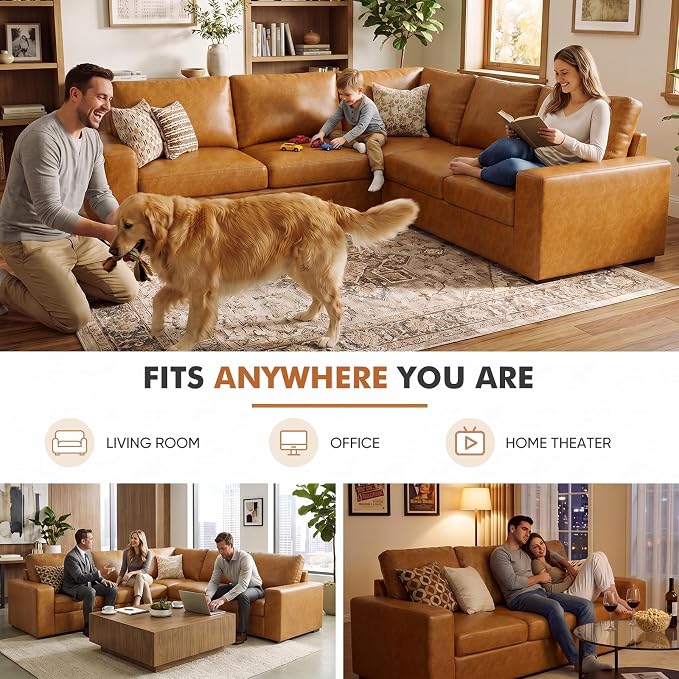 ABCASA Oversized Modular V Shaped Sectional Couches - Image 3