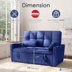 54'' Sleeper Sofa Bed, Convertible Pull Out Couch Futon - Image 2