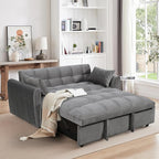 65 Inch Convertible Sleeper Sofa, 3-in-1 Sleeper Loveseat by IGHOVEATFURNITURE