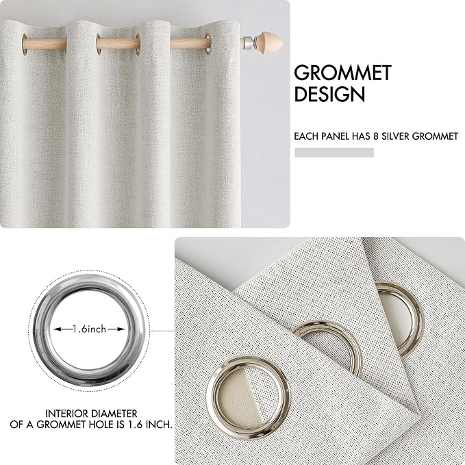 MIULEE 100% Blackout Linen Curtains - Image 4
