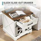 RALGEND White Farmhouse End Table Set of 2, Large End Table - Image 5