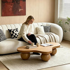 46" Cloud Coffee Table with 3 Ball Legs, Modern Irregular Center Table - Image 6