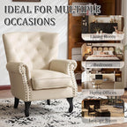 Modern Faux Leather Accent Chair, Upholstered Mid-Century Armchair - Image 8