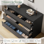 Jocoevol Modern Black 7 Drawer Dresser - Image 3