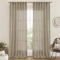 Taupe Linen Curtains for Living Room 84 inch Length 2 Panels | Light Filtering by LAMIT