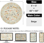 DUKINO 5ft Round Rug, Washable Animal Non Slip Circle Area Rug, Non-Shedding - Image 2