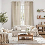 Eggshell Beige Linen Curtains for Living Room 126 Inches Long Light Filtering - Image 8