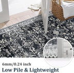 Yamaziot 2x10 Washable Hallway Runner Rug Non Slip Floral Carpet, Stain - Image 2