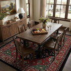 RELEANY Washable Area Rug, Water Repellent, Pet Friendly, Vintage Floral Boho - Image 2