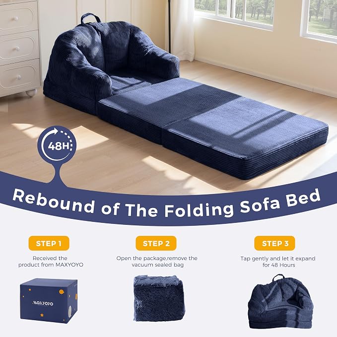 MAXYOYO Folding Sofa Bed with Backrest, Boneless Fold Out Couch Bed with Handle - Image 8
