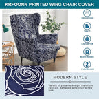 KRFOONN Wingback Chair Covers Slipcovers 2 Piece Stretch Wing Chair Covers - Image 4