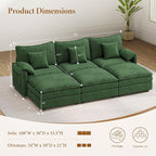 Vesgantti 108" Sectional Sleeper Sofa, 6-Seater Oversized Modular Cloud Couch - Image 2
