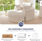 MAXYOYO Oversized Round Chaise Lounge Sofa, Upholstered Lounge Chair - Image 7