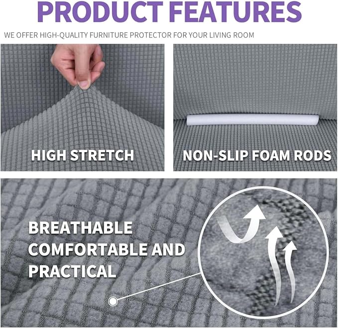 ZNSAYOTX Stretch Oversized Couch Cover Universal Sofa Covers - Image 4