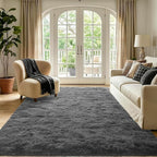 Noahas 5x7 Dark Grey Fluffy Soft Area Rug Non-Slip - Image 2