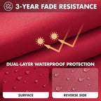 MIULEE Red Outdoor Seat Cushion 22x22 Inch Waterproof & 3 Year Fade Resistant - Image 3